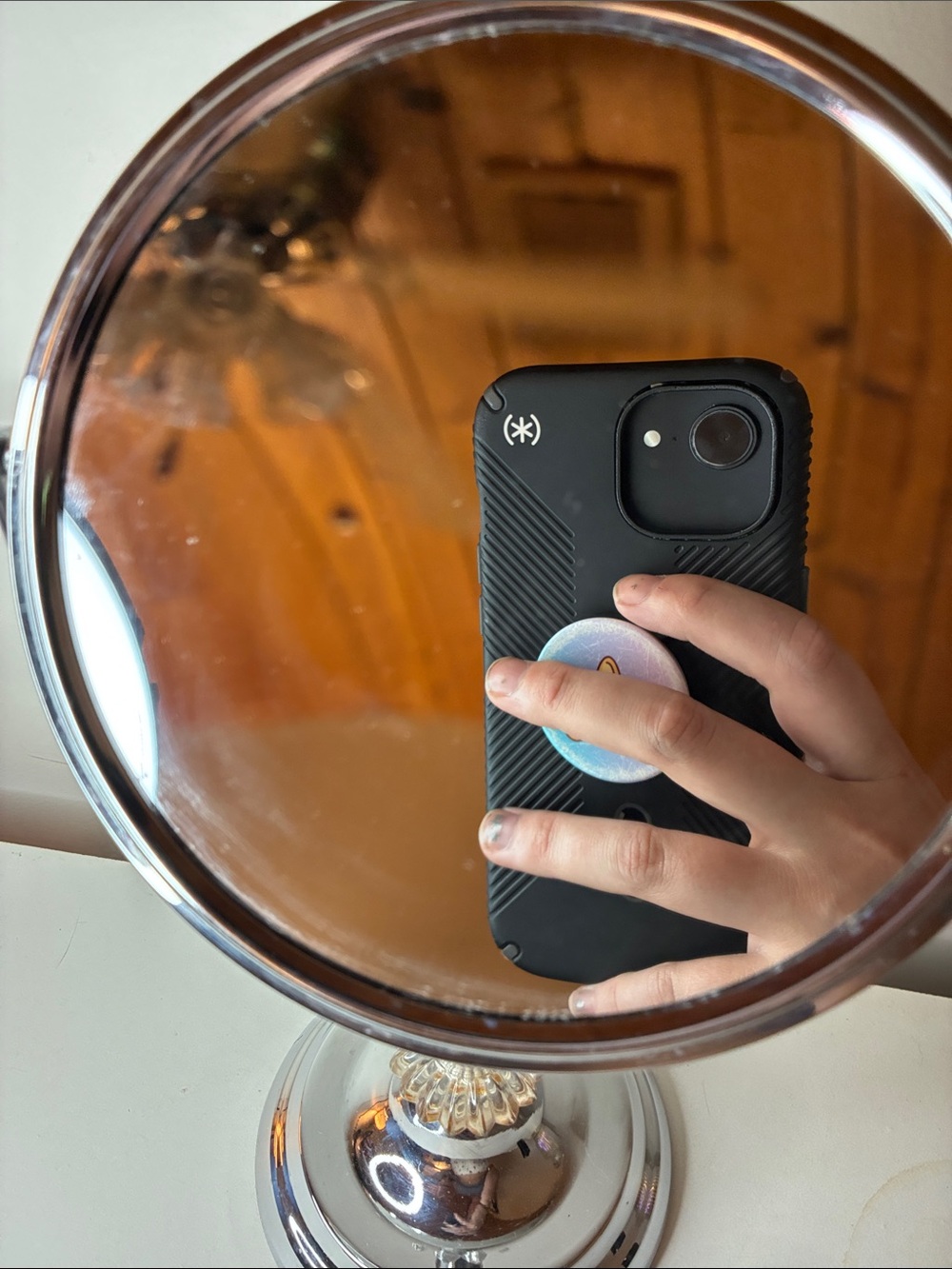 Vintage Style Silver Round Vanity Mirror Chrome Makeup Mirror - Picture 6 of 11